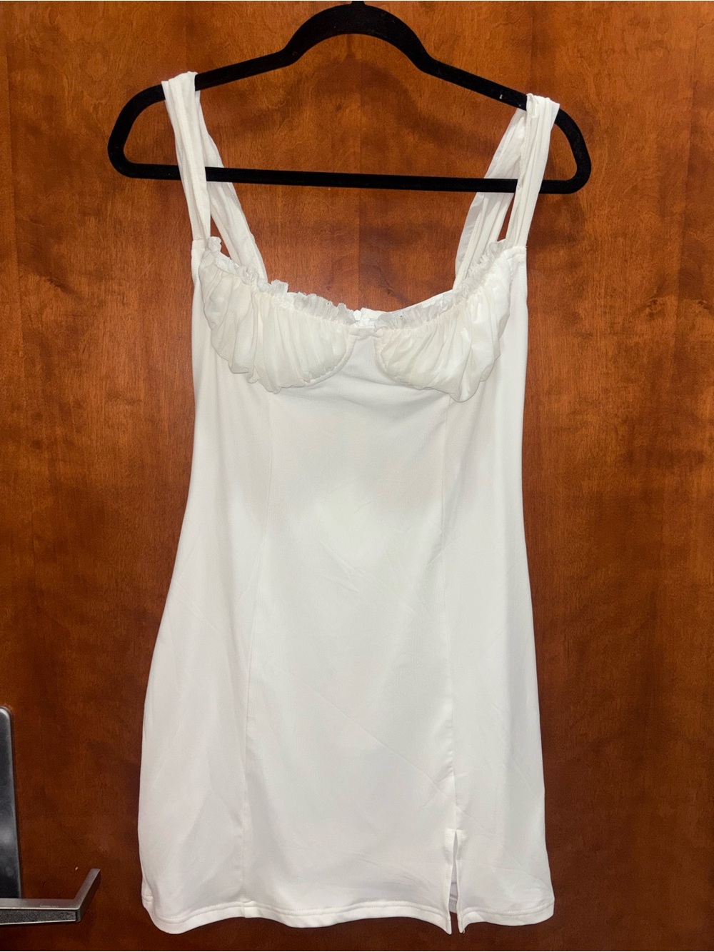 Princess Polly White Satin Slip Dress with Ruched Bust